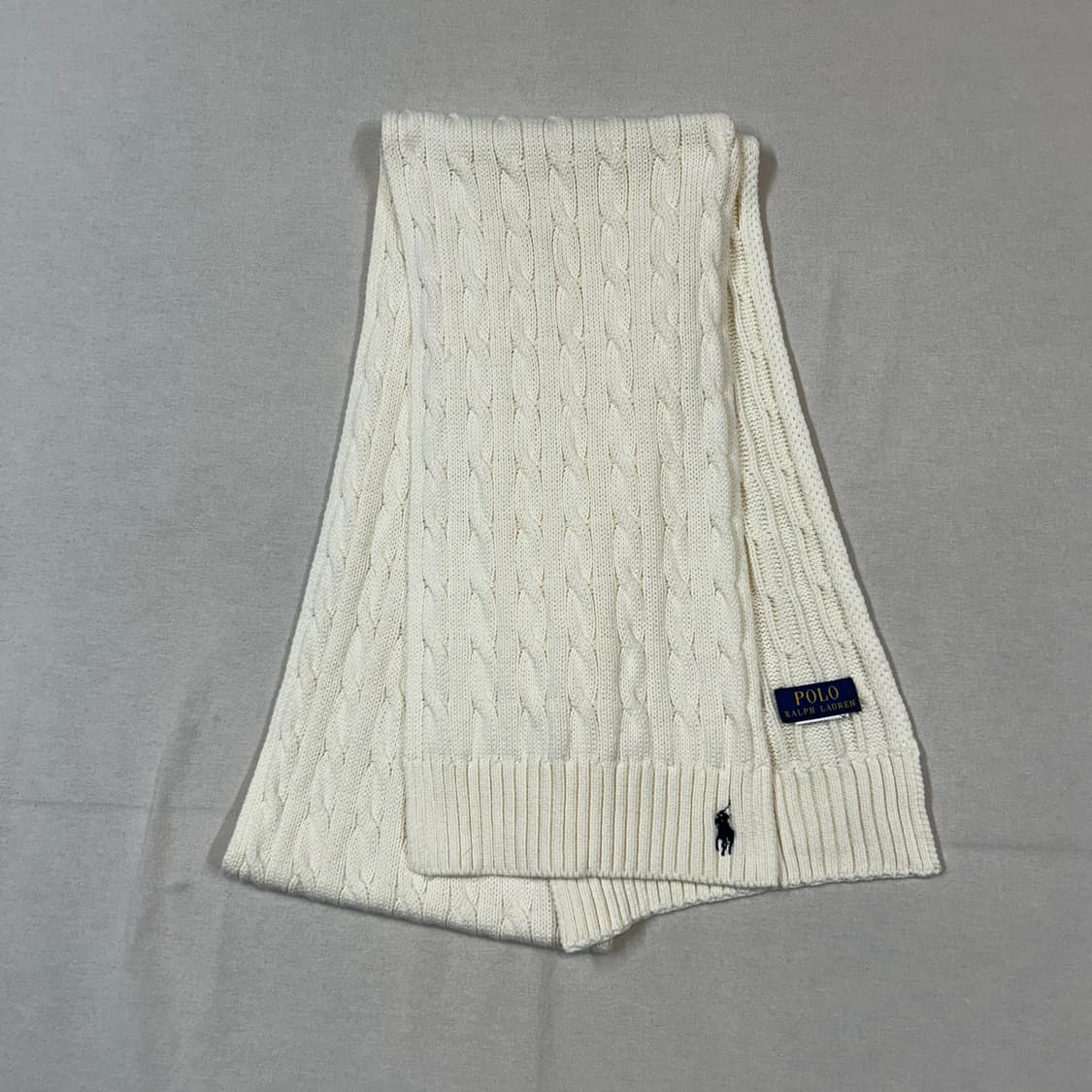 폴로 랄프로렌 케이블 니트 머플러 아이보리 상품이미지3