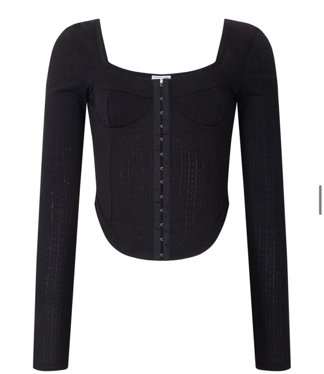 플리즈노팔로우 조안 코르셋 롱 슬리브 탑 블랙  상품이미지1