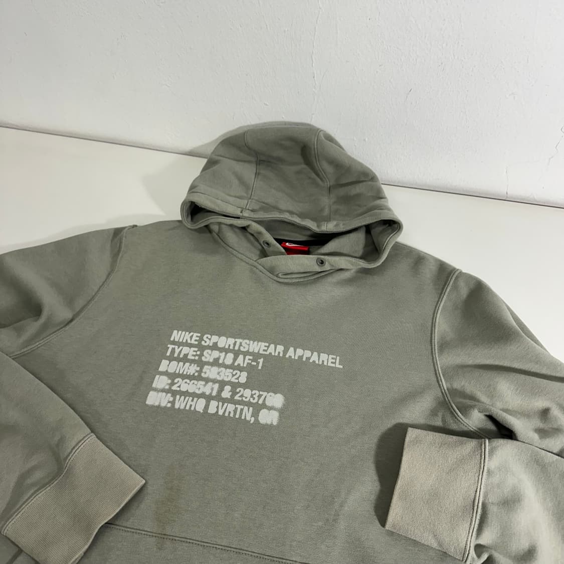 XL 나이키 카키 에어포스 후드티 상품이미지1