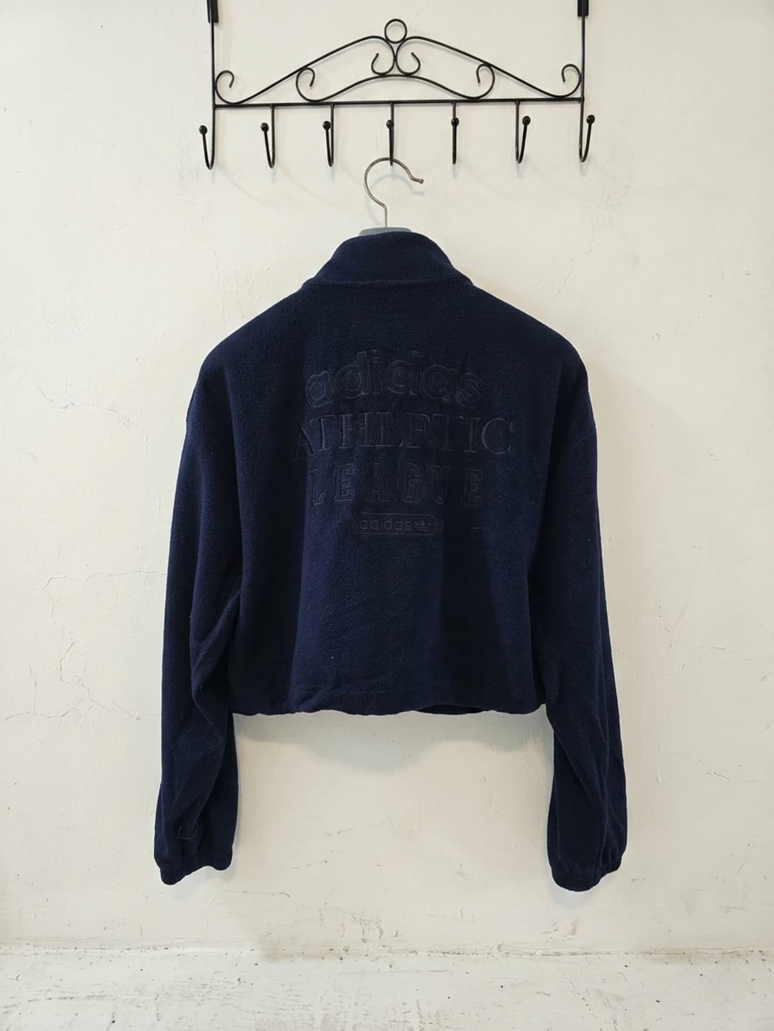 아디다스 네이비 플리스 크롭 탑 M 상품이미지2