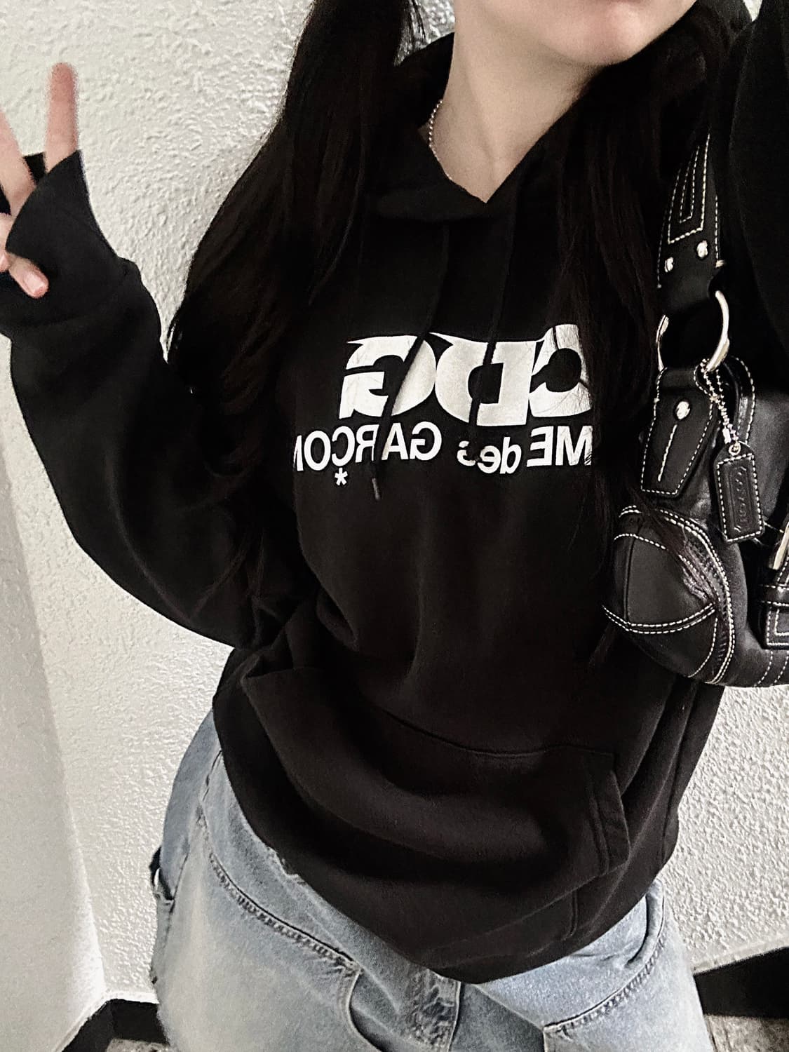꼼데가르송 CDG 블랙 후드티  상품이미지5