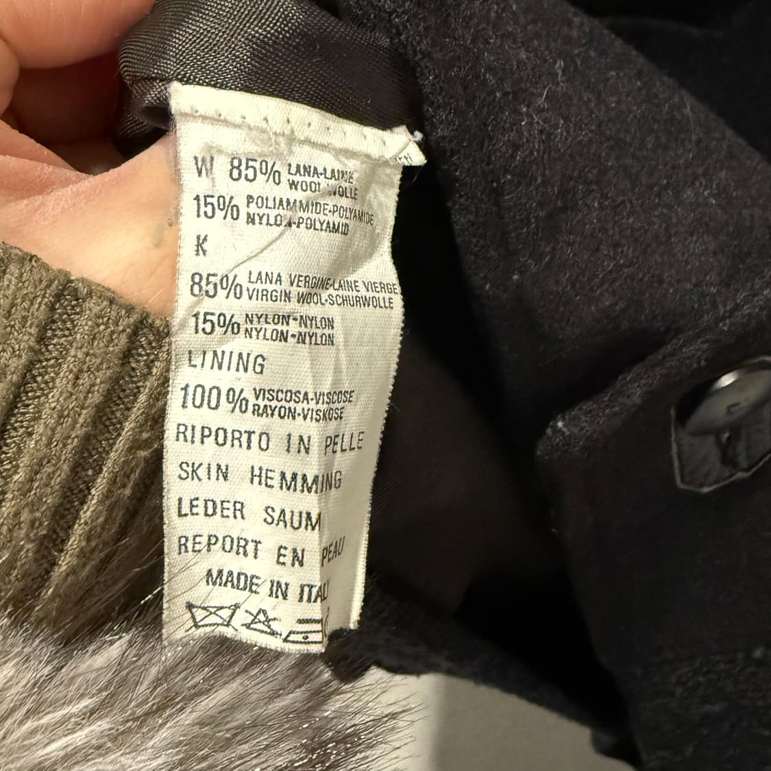 EURO VINTAGE 아란 케이블 레더 울자켓 하이넥 워머 디테일 상품이미지7