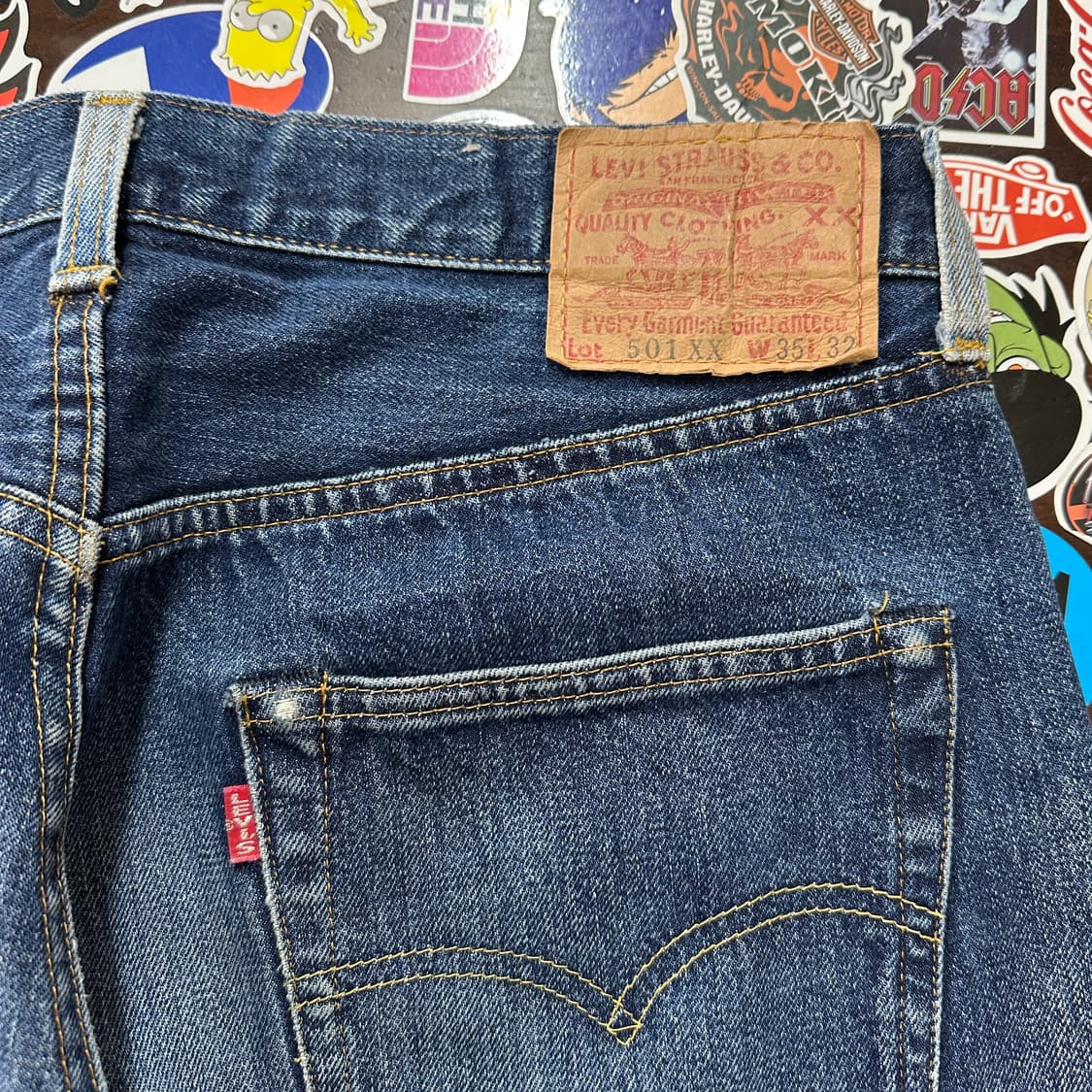 9~00s USA LVC 555 발렌시아 501XX 셀비지 진 34 상품이미지4