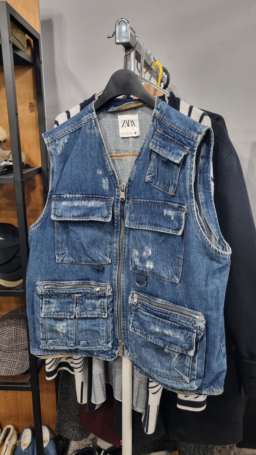ZARA) 자라 카고 청조끼 등산 낚시 캠핑 국내100~105 상품이미지1
