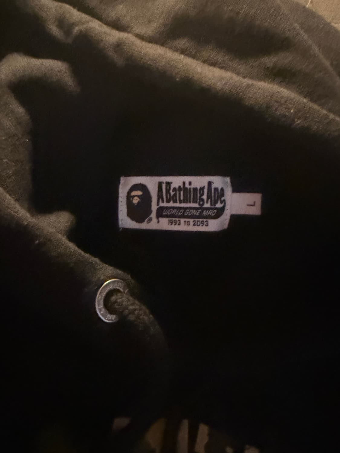 베이프 ABC 카모 컬리지 풀오버 후드 블랙 상품이미지3