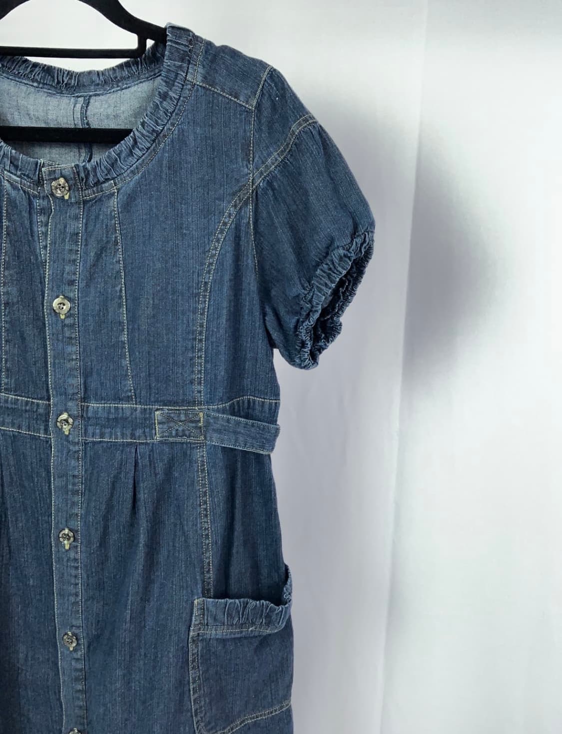 빈티지 레이어드 데님 포켓 원피스 상품이미지5