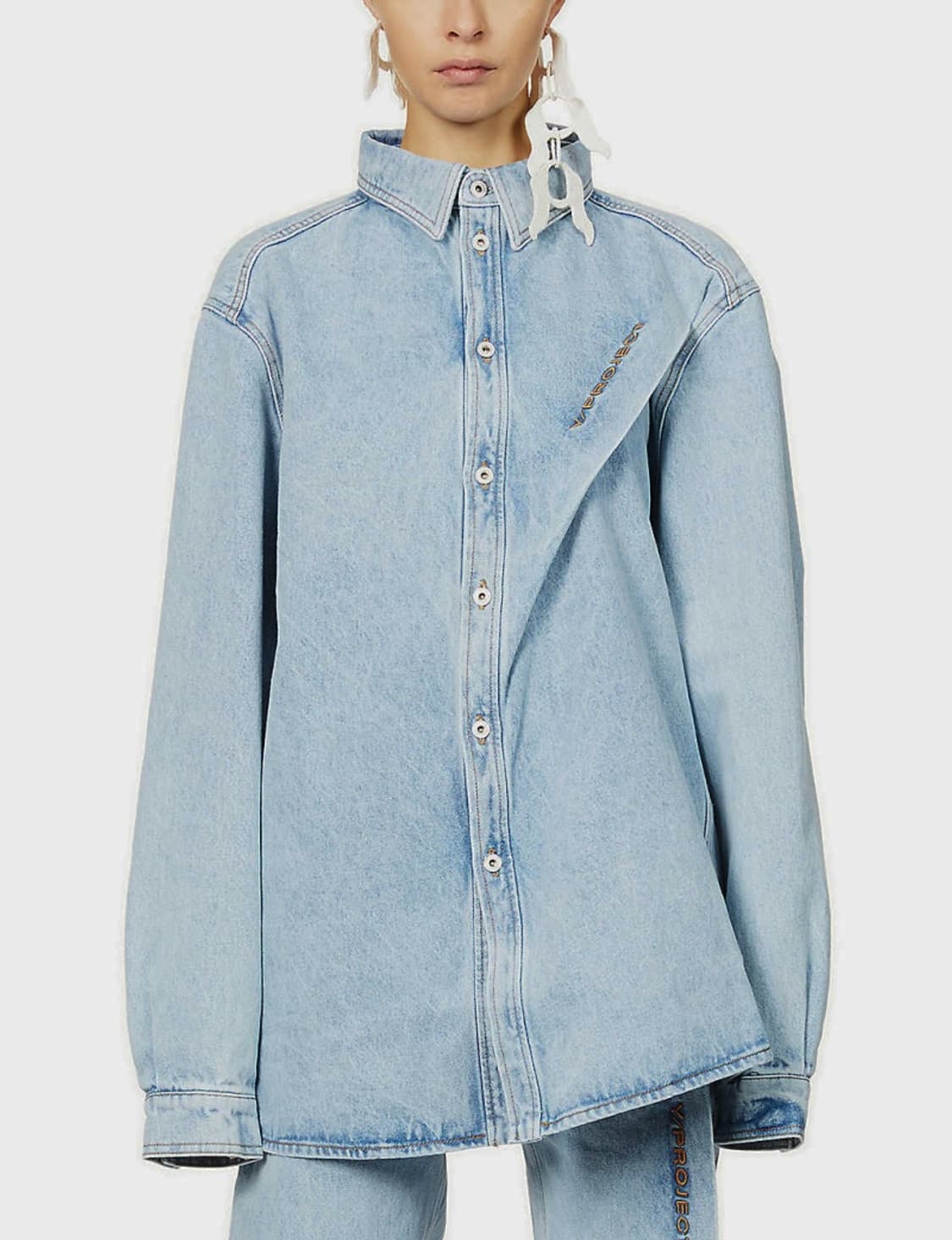 Y/Project  핀치드 연청 데님 셔츠 (BTS 정국 착용) 상품이미지1