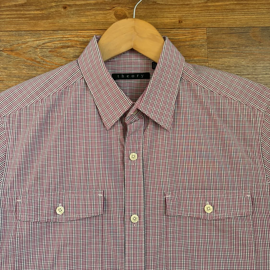 띠어리 S 캐주얼 체크 셔츠 남방 슬림 실루엣 상품이미지7