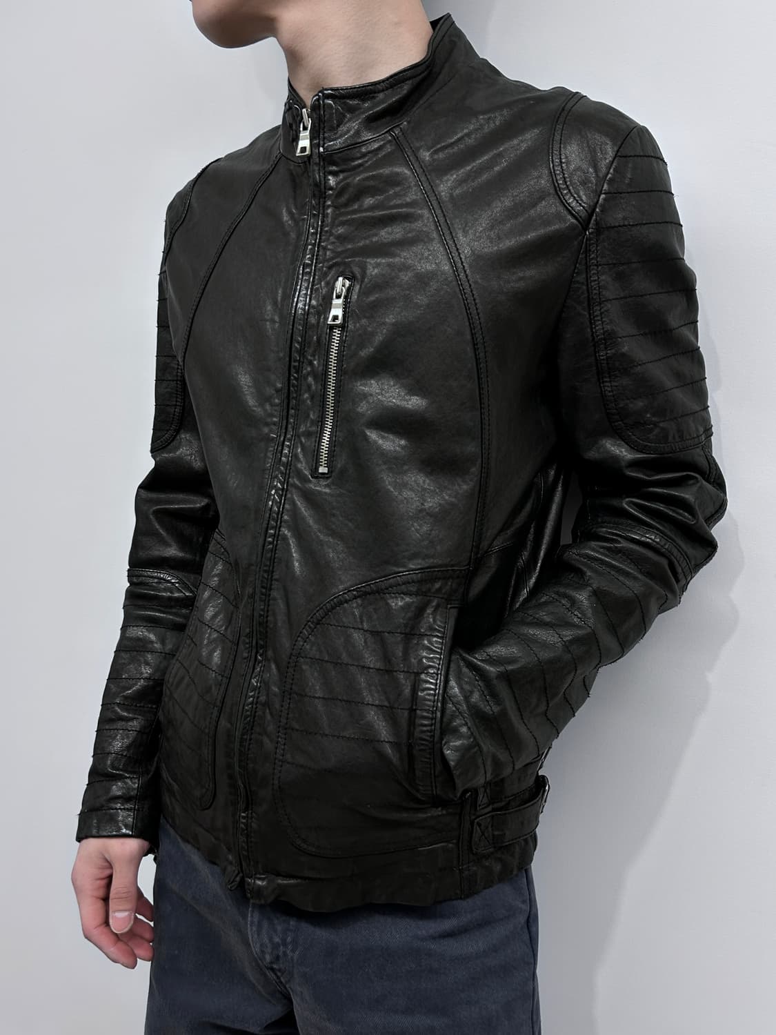 이탈리안 퀼티드 판넬 램스킨 자켓 상품이미지1