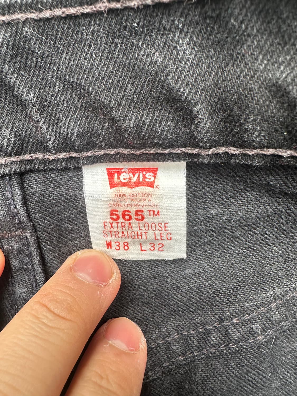 빈티지 90s 리바이스 565 블랙 데님 팬츠  상품이미지4