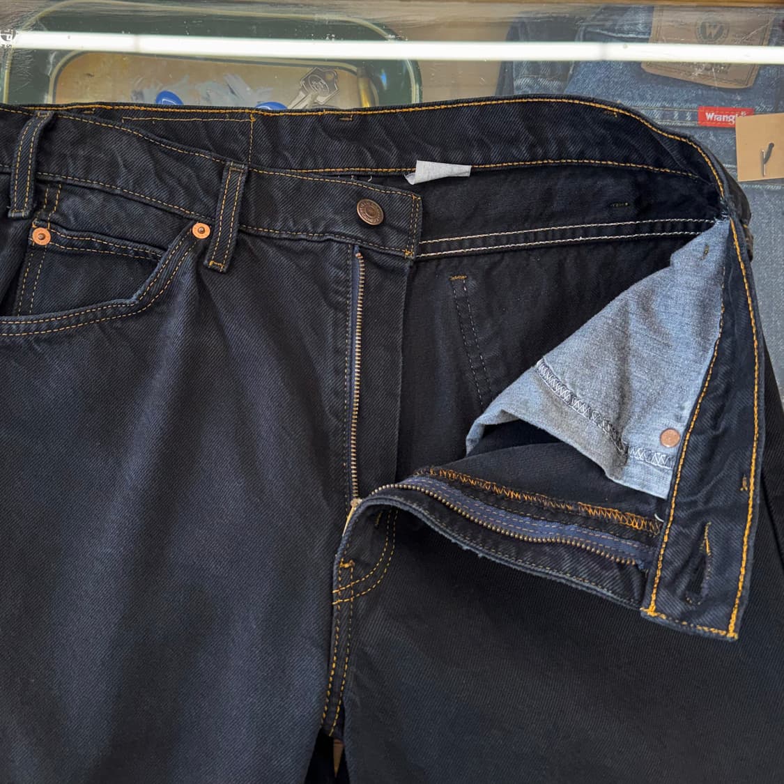 90s 리바이스 550 오렌지탭 블랙진 (32)   상품이미지5