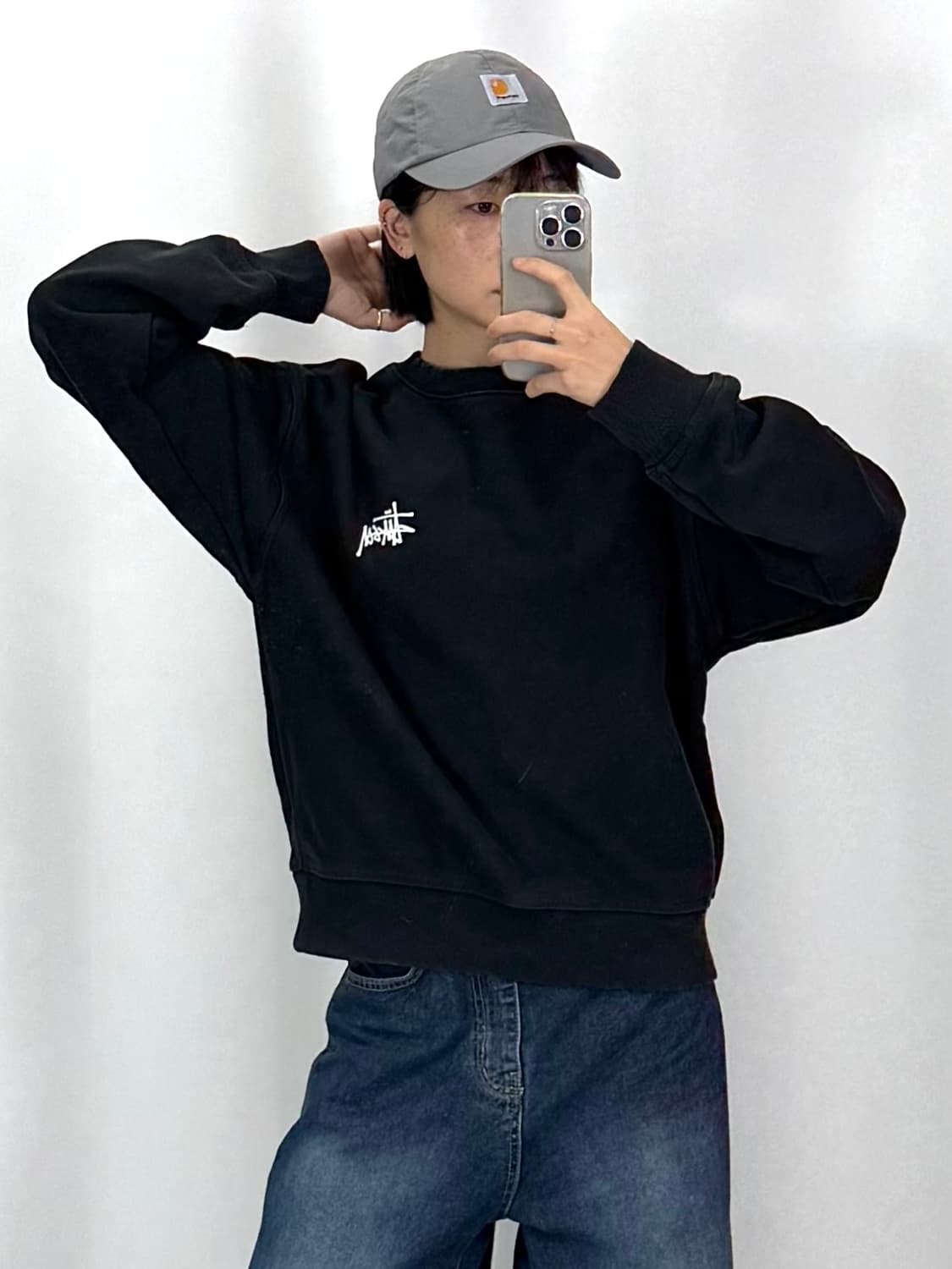 루키CK9748: 스투시 블랙 맨투맨  상품이미지1