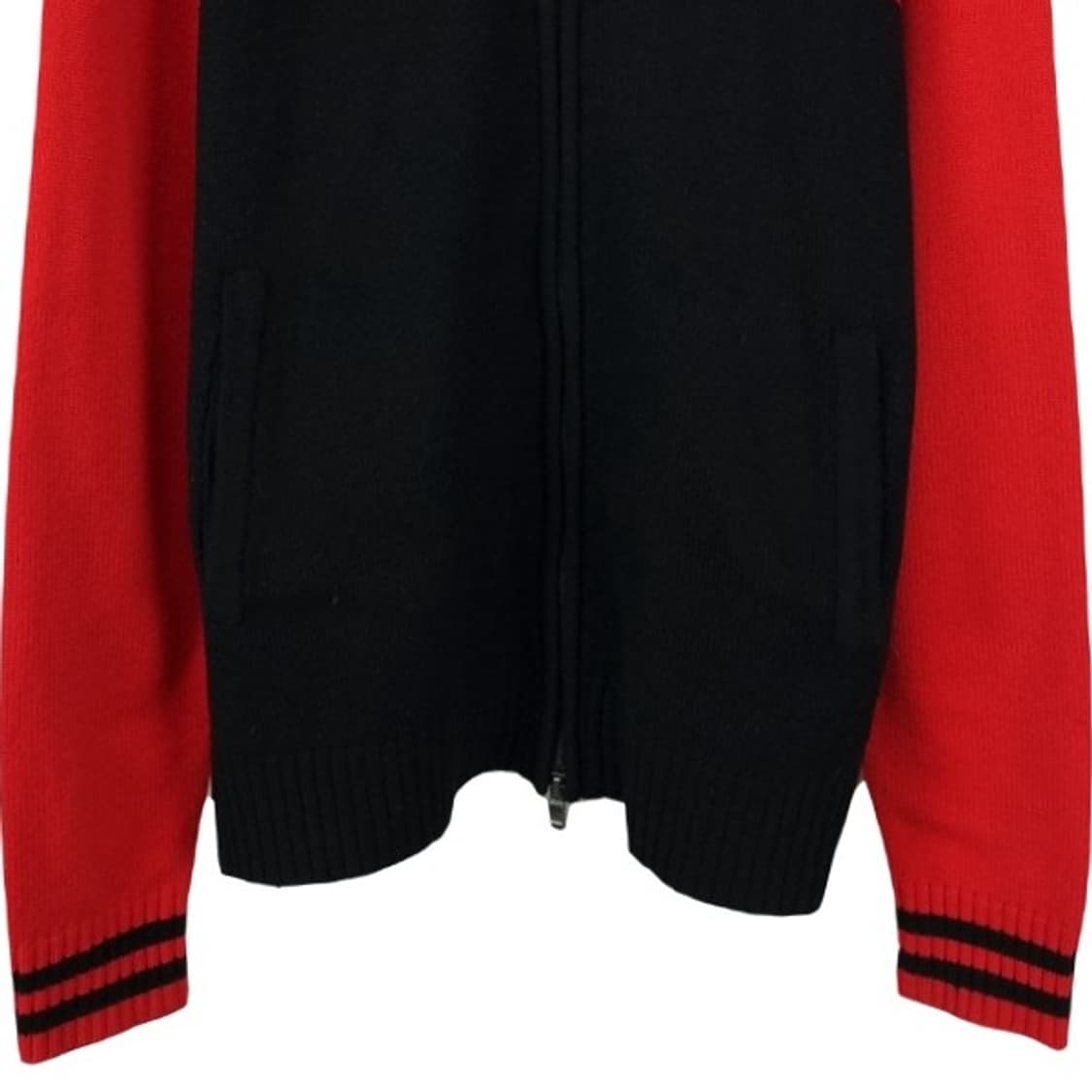 [푸부] 올드스쿨 빈티지 레이싱 패치 니트 집업 가디건 M16846 상품이미지5