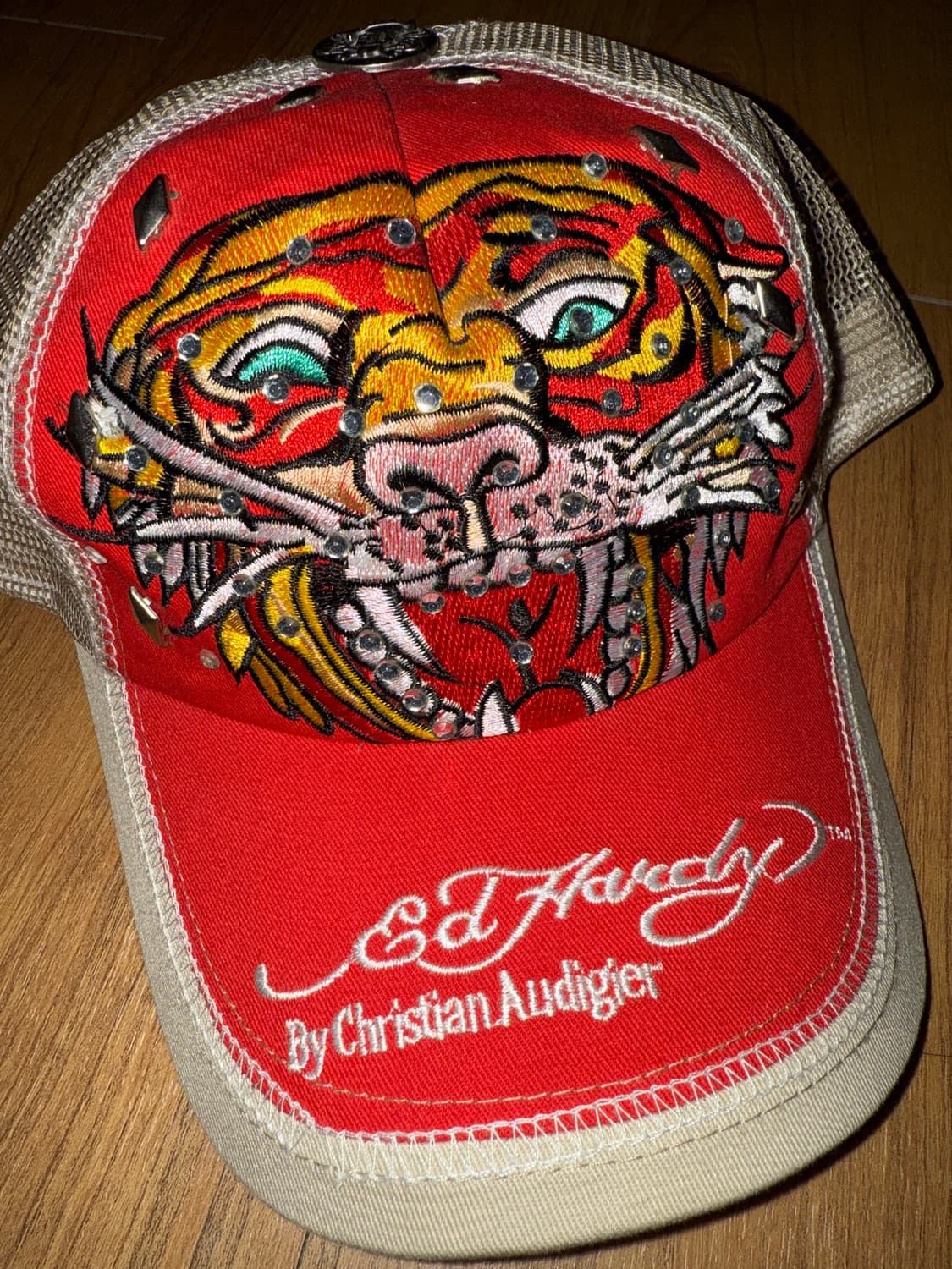 Ed hardy 에드하디 레드 타이거 메쉬캡 모자 상품이미지1