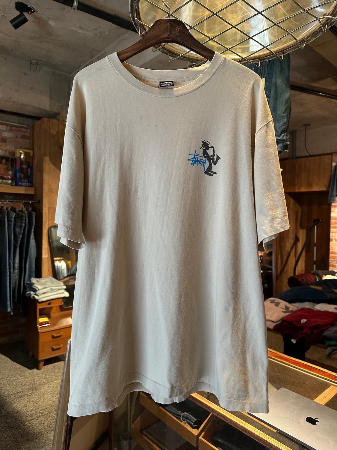 90s USA 빈티지 스투시 재즈맨 반팔 티셔츠 상품이미지2