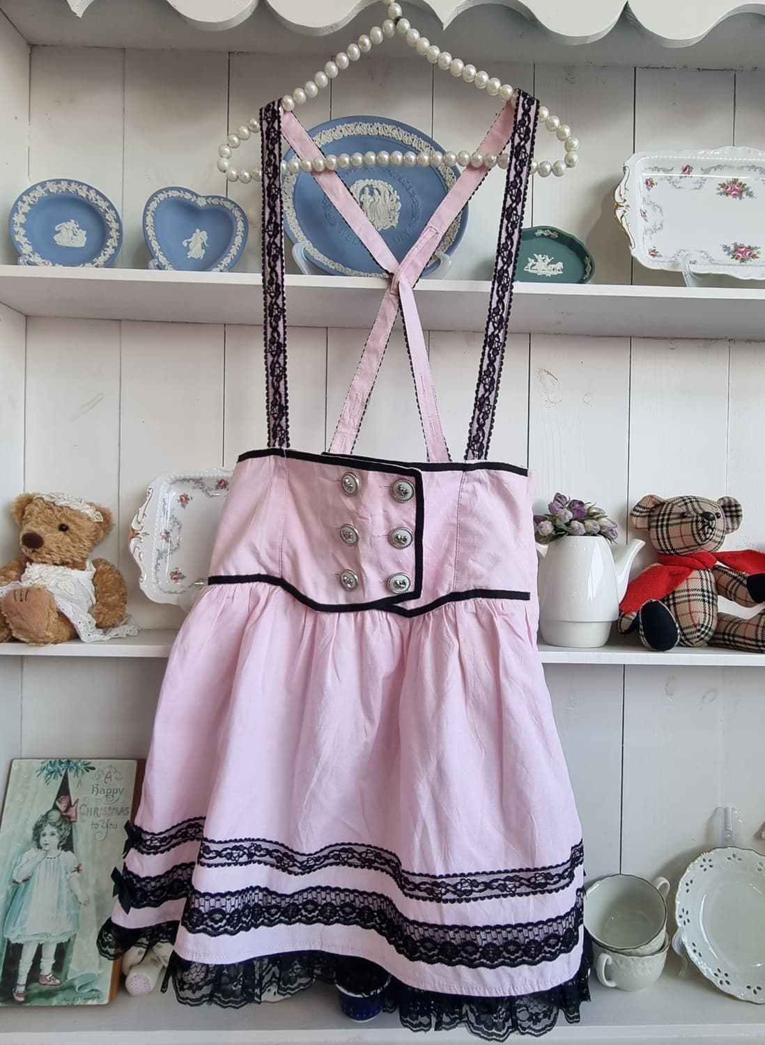 트랄라라 레이스 멜빵 핑크 원피스 상품이미지4