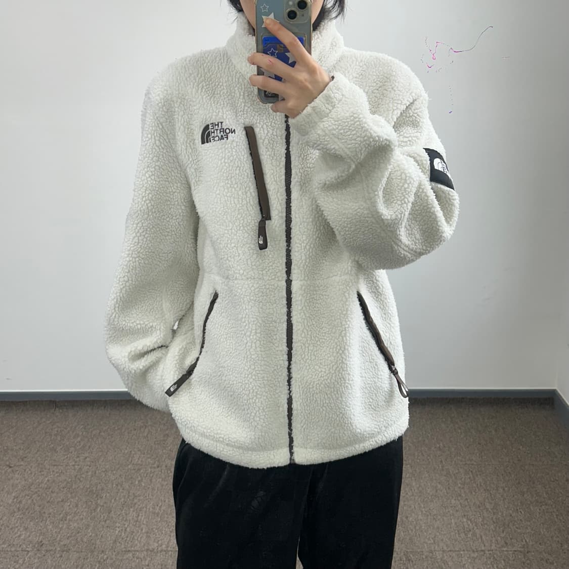 The north face 노스페이스 브라운 아이보리배색 후리스  상품이미지1