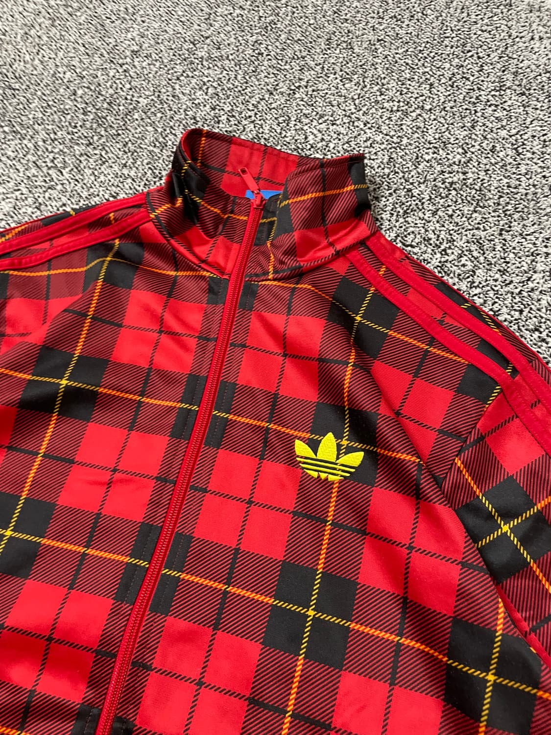 빈티지9. 아디다스 플란넬 풋볼 체크 져지 트랙탑 트레이닝 상의 레드 상품이미지2