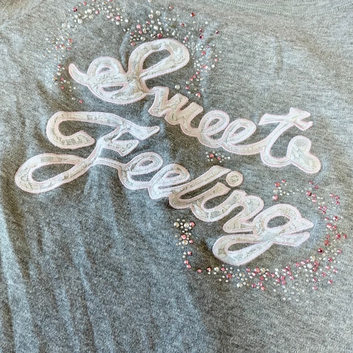 레이스 레터링 큐빅 반팔 딱붙핏 상품이미지5