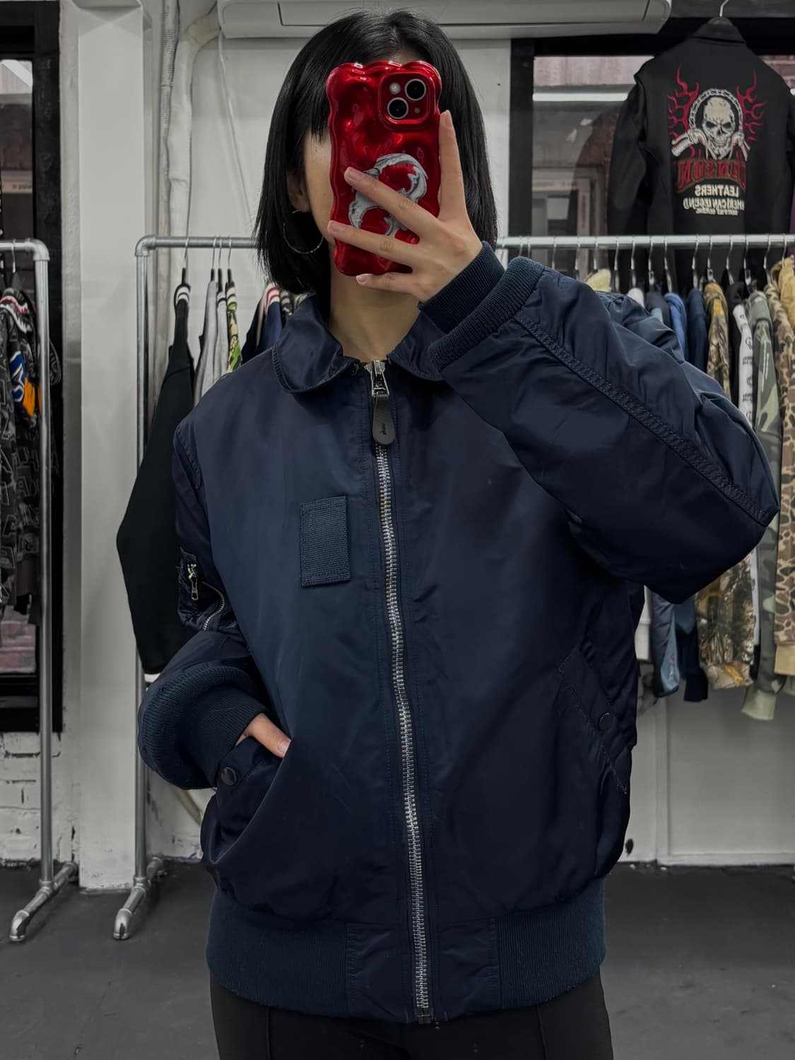 알파 인더스트리 슬림핏 네이비 MA-1 상품이미지3