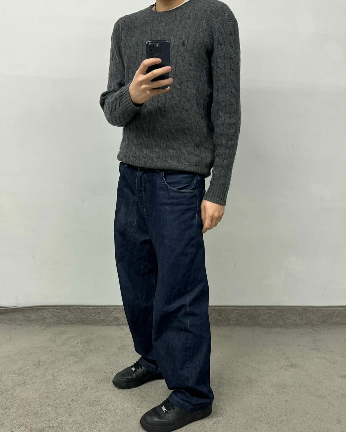 [M] 폴로 랄프로렌 울 캐시미어 차콜 니트 스웨터 상품이미지1