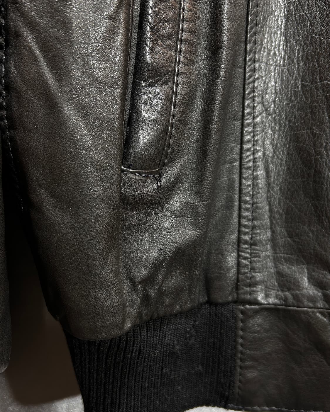 L 램스킨 미니멀 블루종 레더자켓 상품이미지6