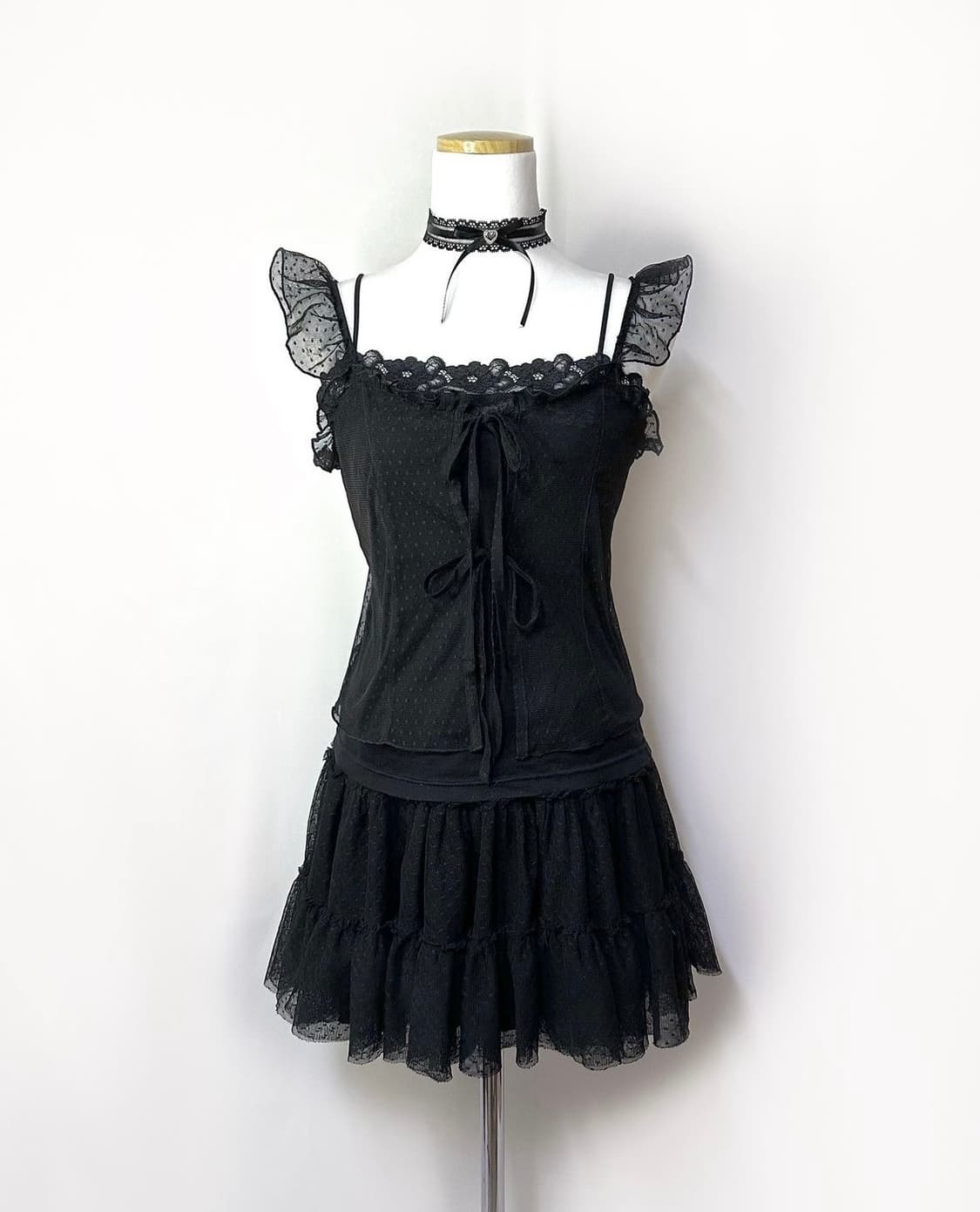 seethrough dot slip cardigan 상품이미지1