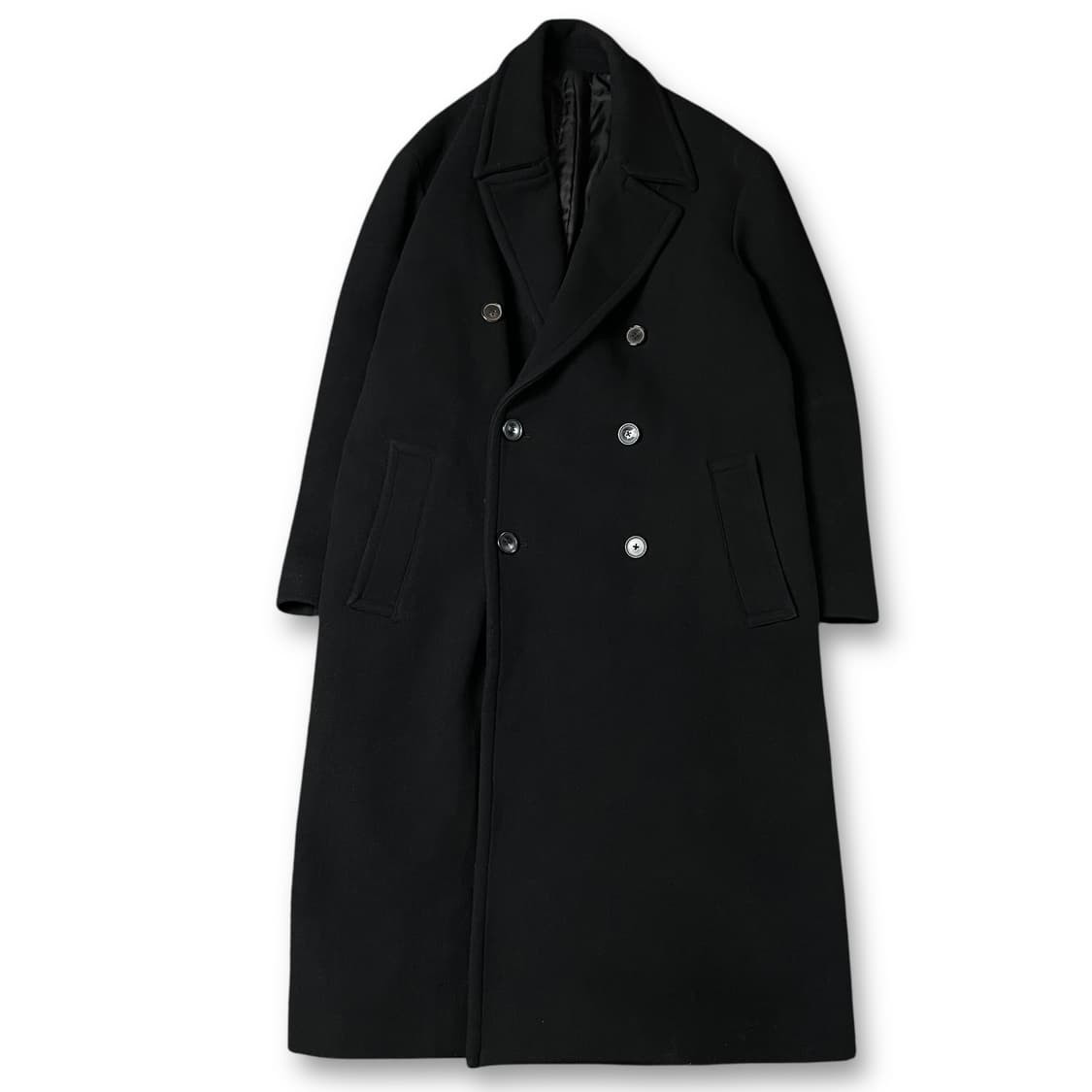 PLAC 블랙 더블 롱 코트 상품이미지1