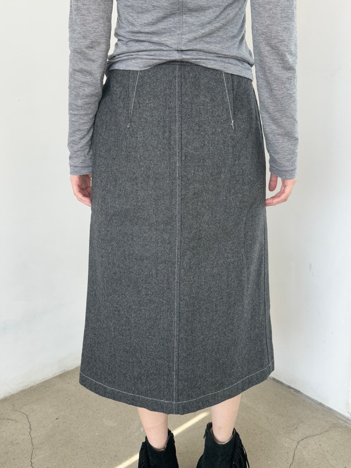 꼼데가르송 울 스티칭 스커트 상품이미지2