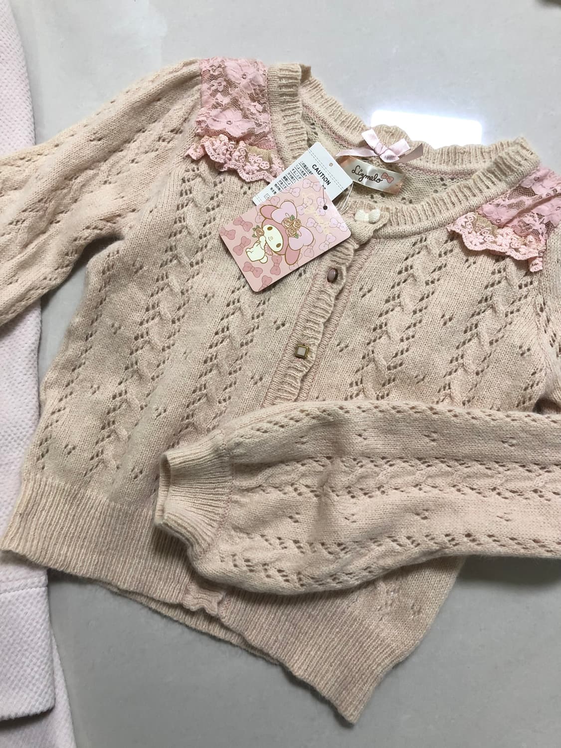 택O 새상품 리즈리사 리즈멜로 히메갸루 라떼갸루 핑크 가디건 상품이미지2