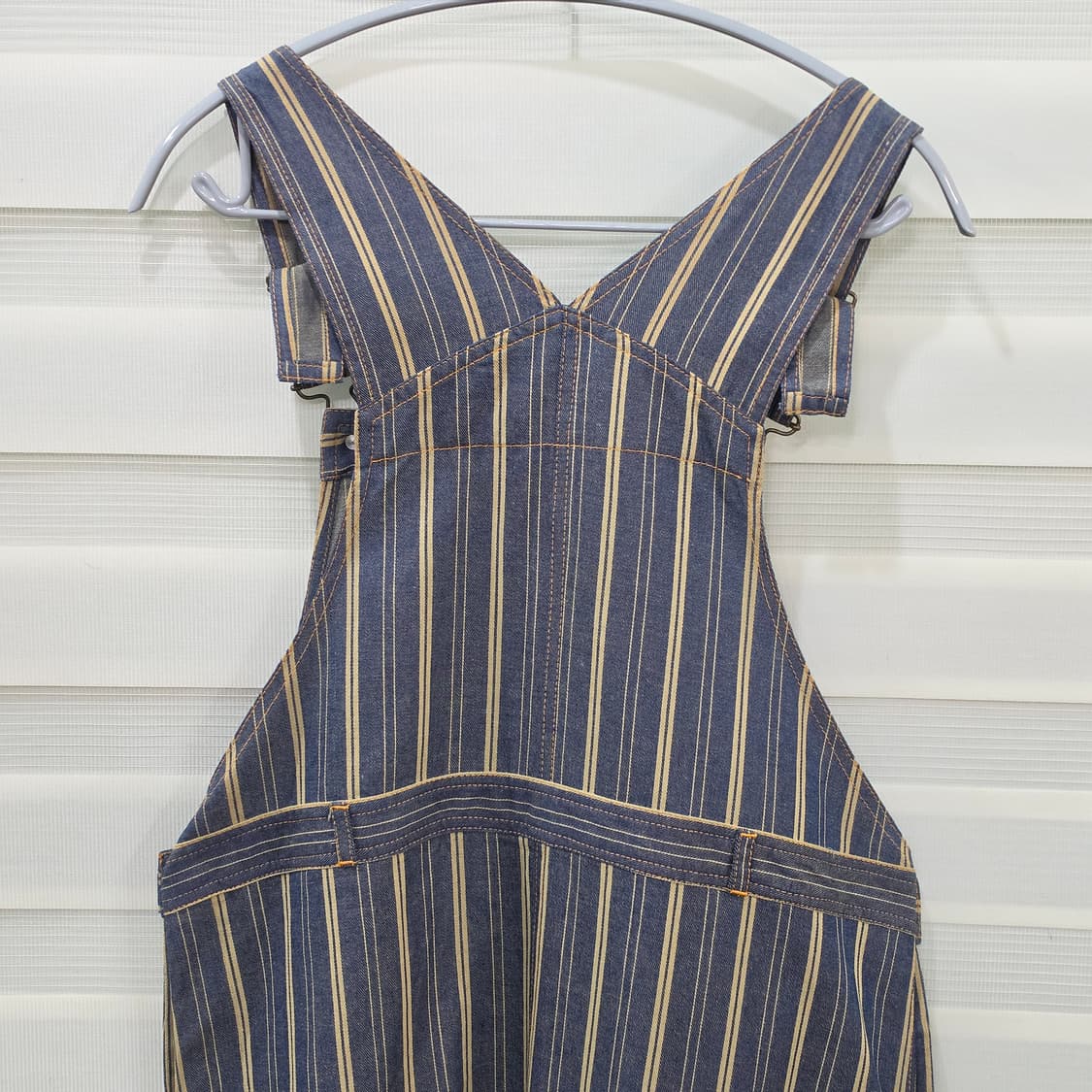 VARAGIA 스트라이프 데님 오버롤 원피스- 우먼M-L 상품이미지7
