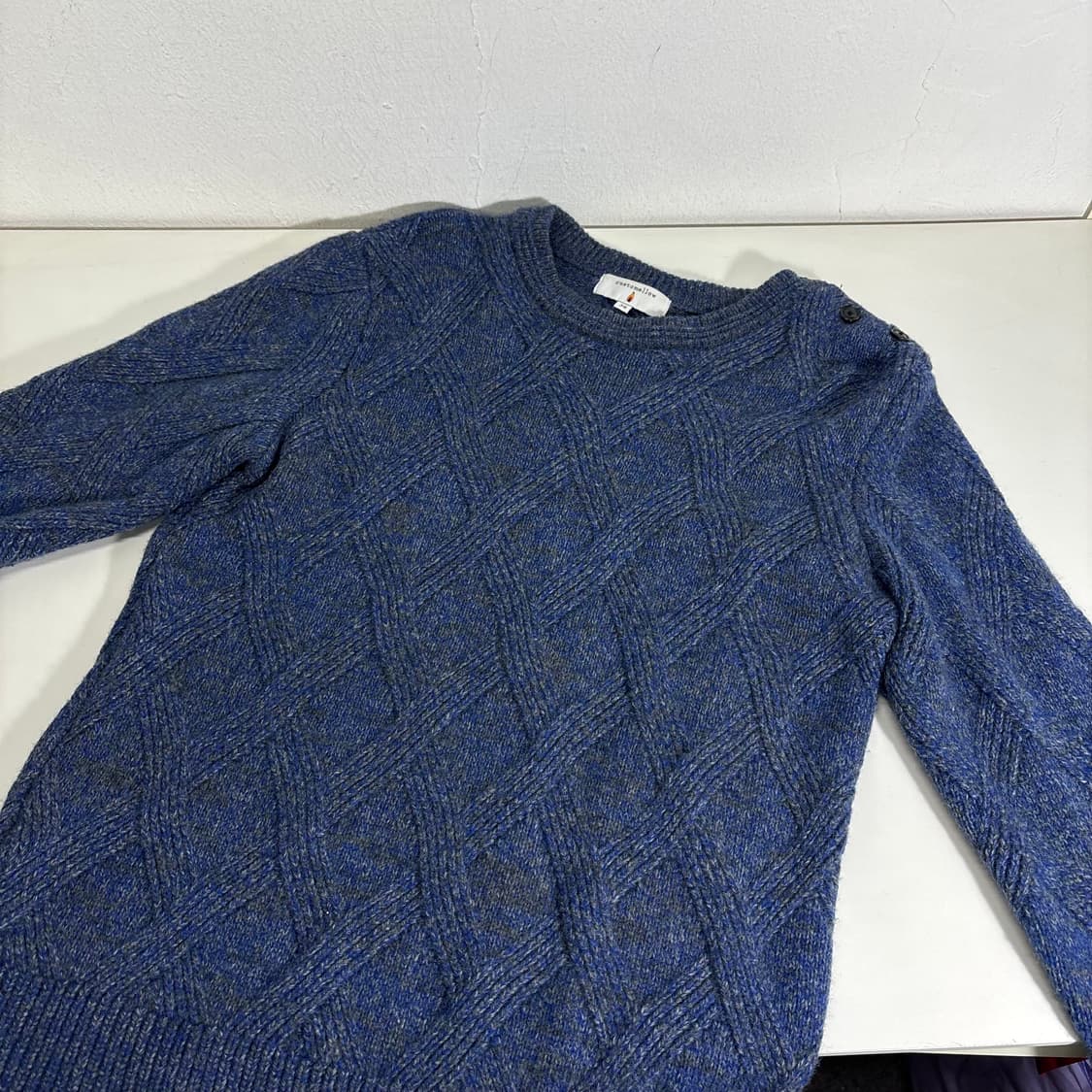 38 M 커스텀멜로우 네이비 보카시 크루넥니트 상품이미지2