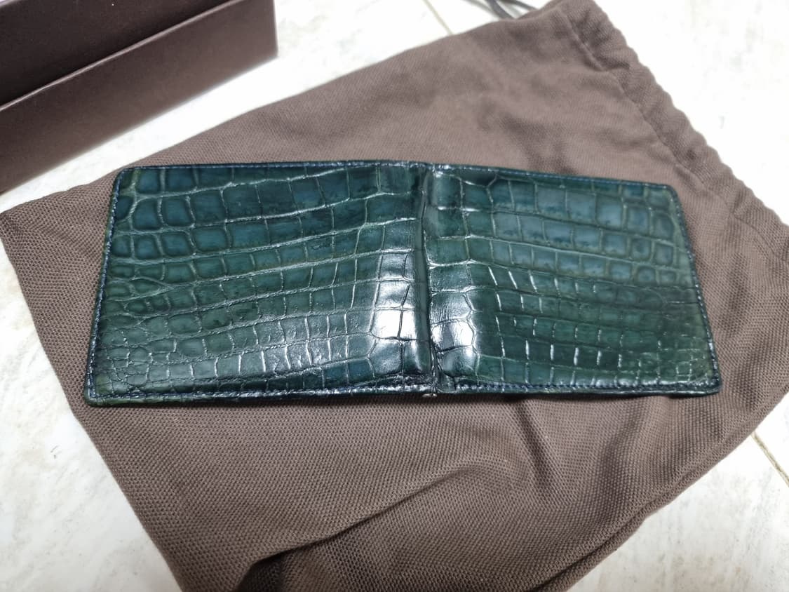 콜롬보 통와니 머니클립 지갑 반지갑 악어가죽 사파이어 에메랄드 상품이미지5
