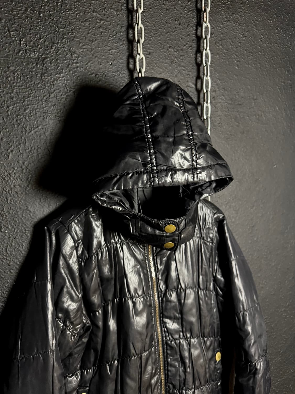 Black Quilted Hooded Jacket  상품이미지3