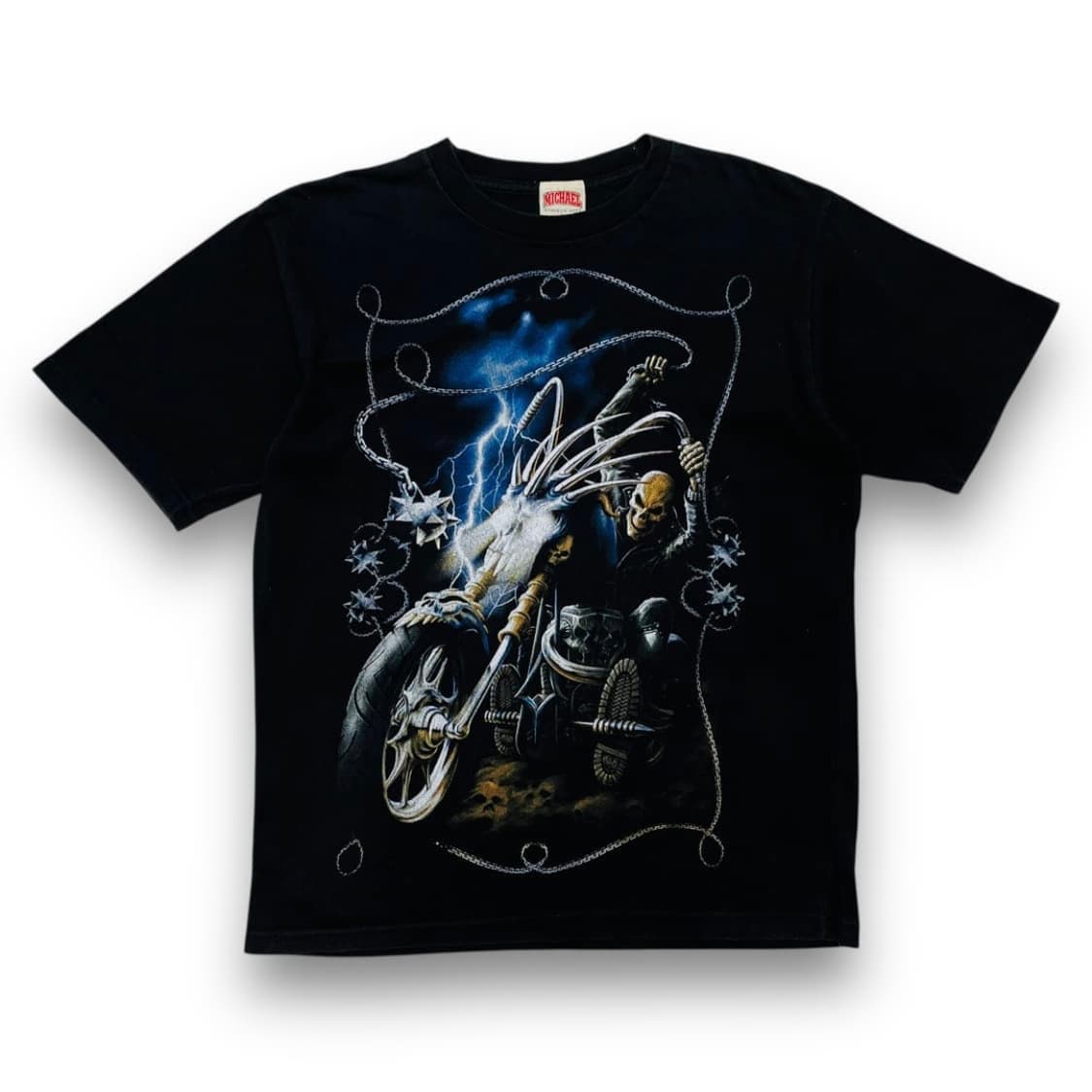 마이클 라이더 투 헬 바이커 펑크 반팔 티셔츠 상품이미지1