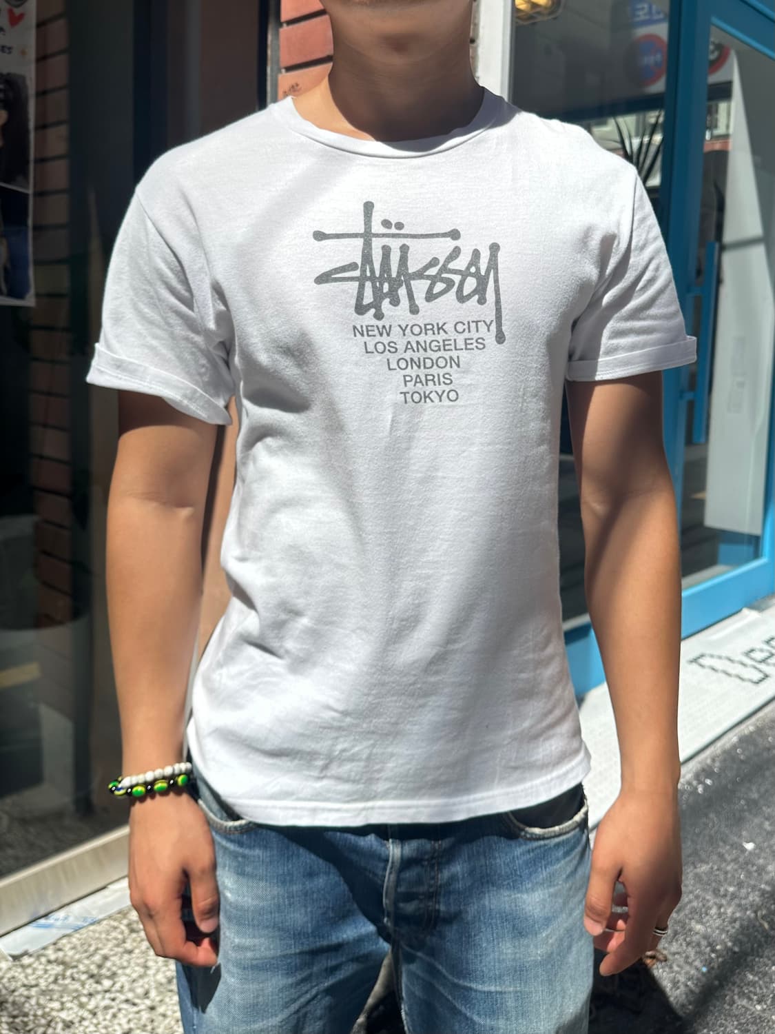 Stussy city logo print detail T-shirt 상품이미지1