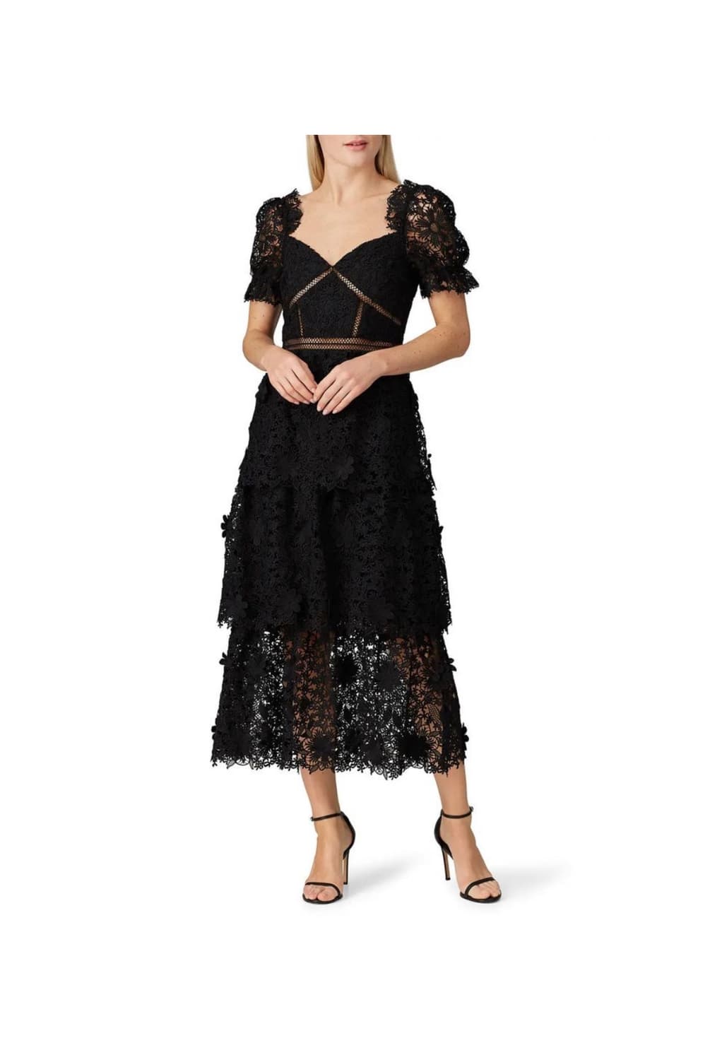 Self Portrait Tiered Guipure Lace Midi 상품이미지1