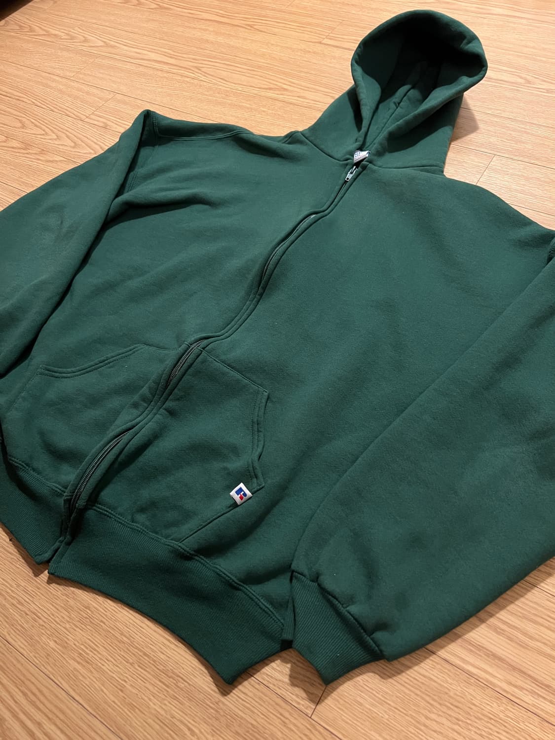 90s U.S.A 러셀 빈티지 후디 그린 XXL 상품이미지2