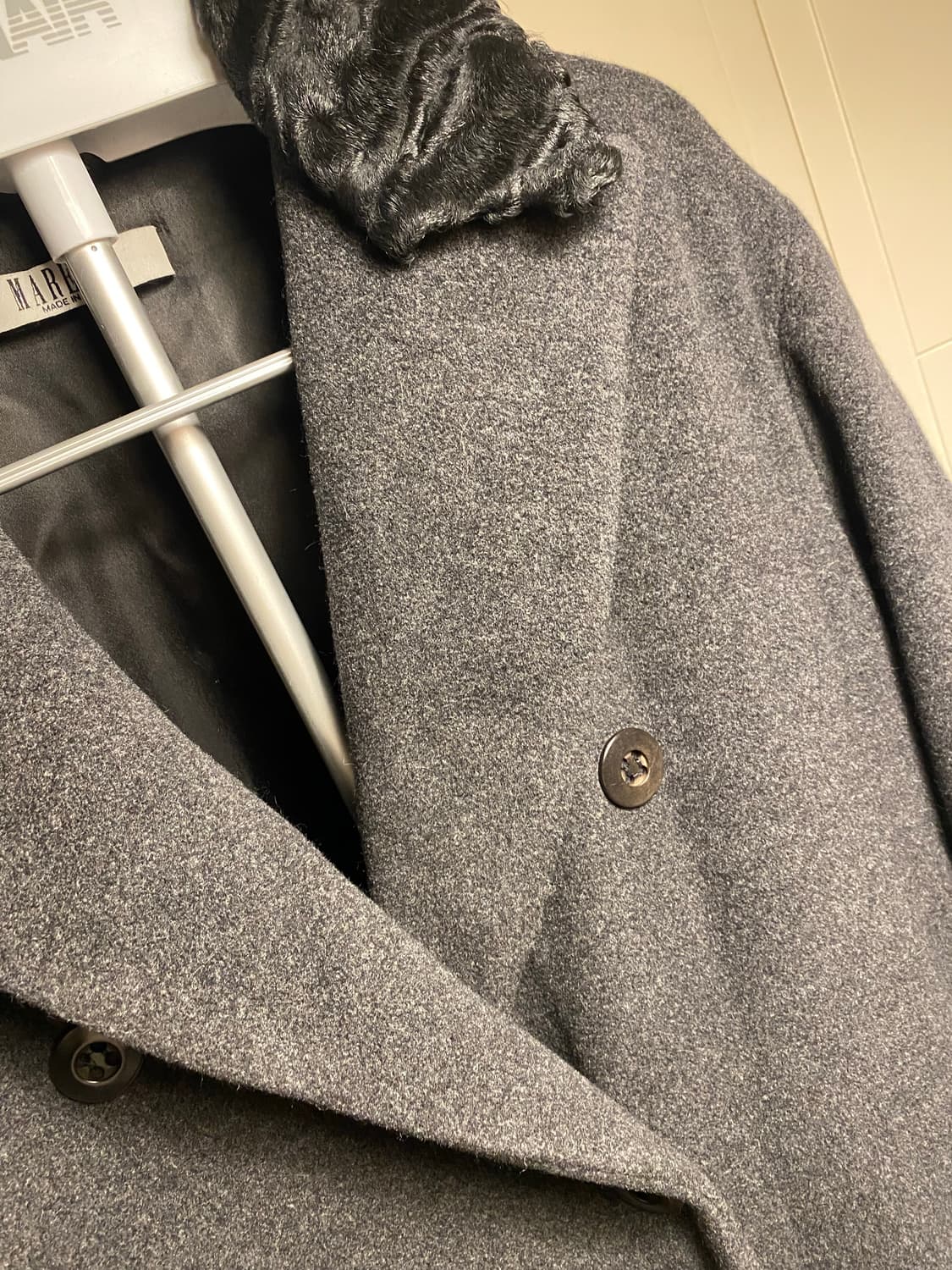 라나버진울 앙고라 진그레이  모 롱코트 상품이미지2