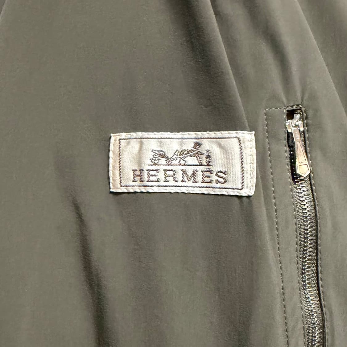 [S+급/50] 에르메스 후드 집업 자켓 카키 브라운 상품이미지7