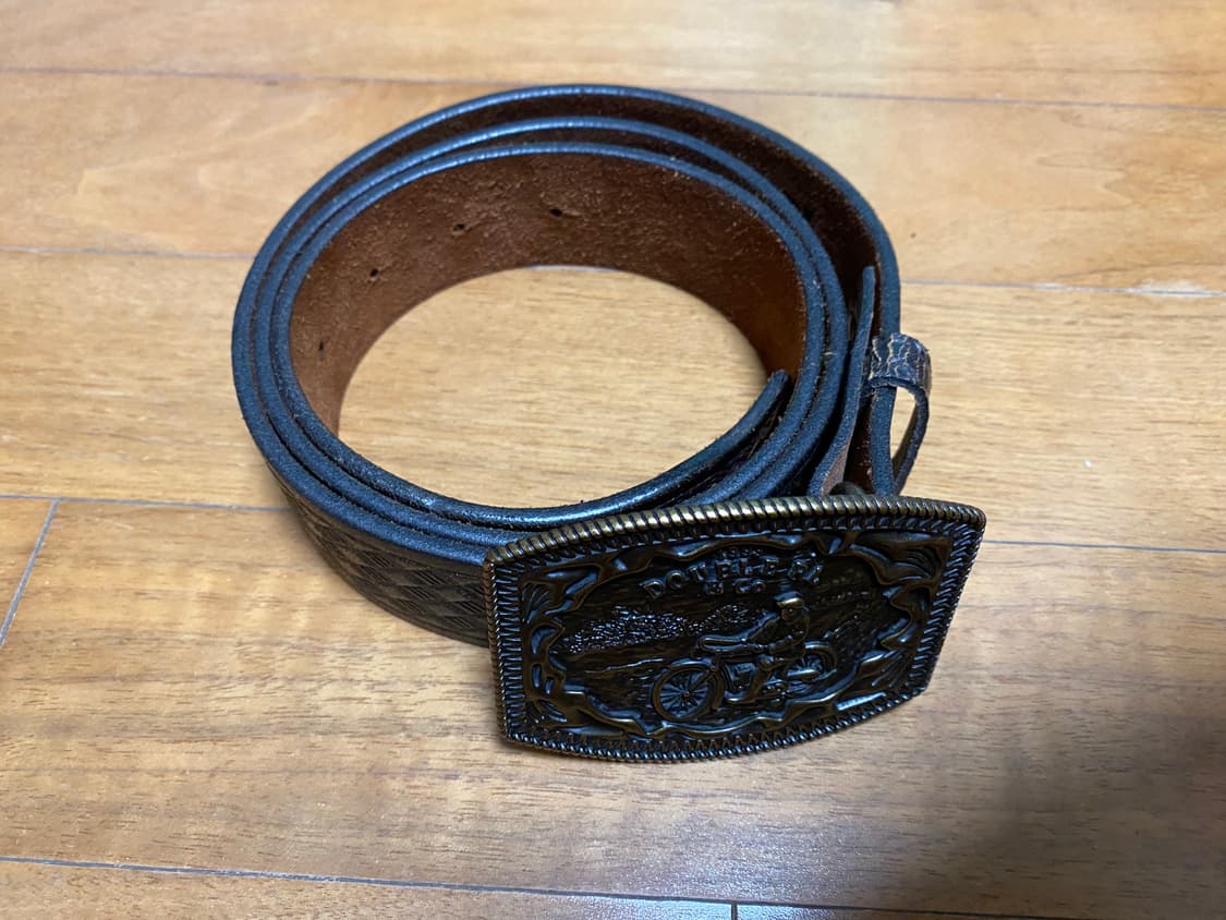 [36] 더블알엘 RRL 바스켓 위브 엠보스드 레더 벨트 상품이미지2