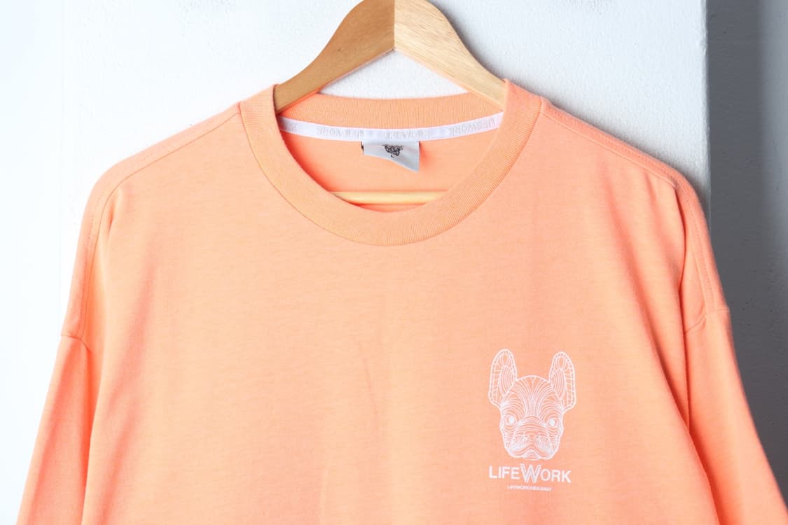 (L-2XL) 라이프워크 반팔 티셔츠 빅사이즈 오렌지 한정판-H30137 상품이미지3