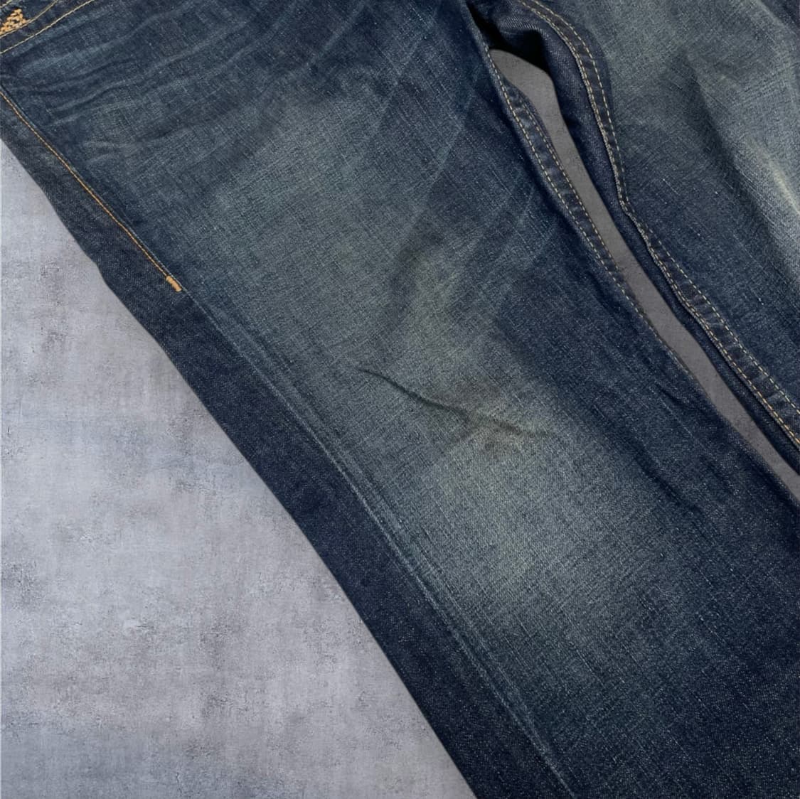 트루릴리전 진청 버튼플라이 스트레이트 데님 팬츠 38 상품이미지5