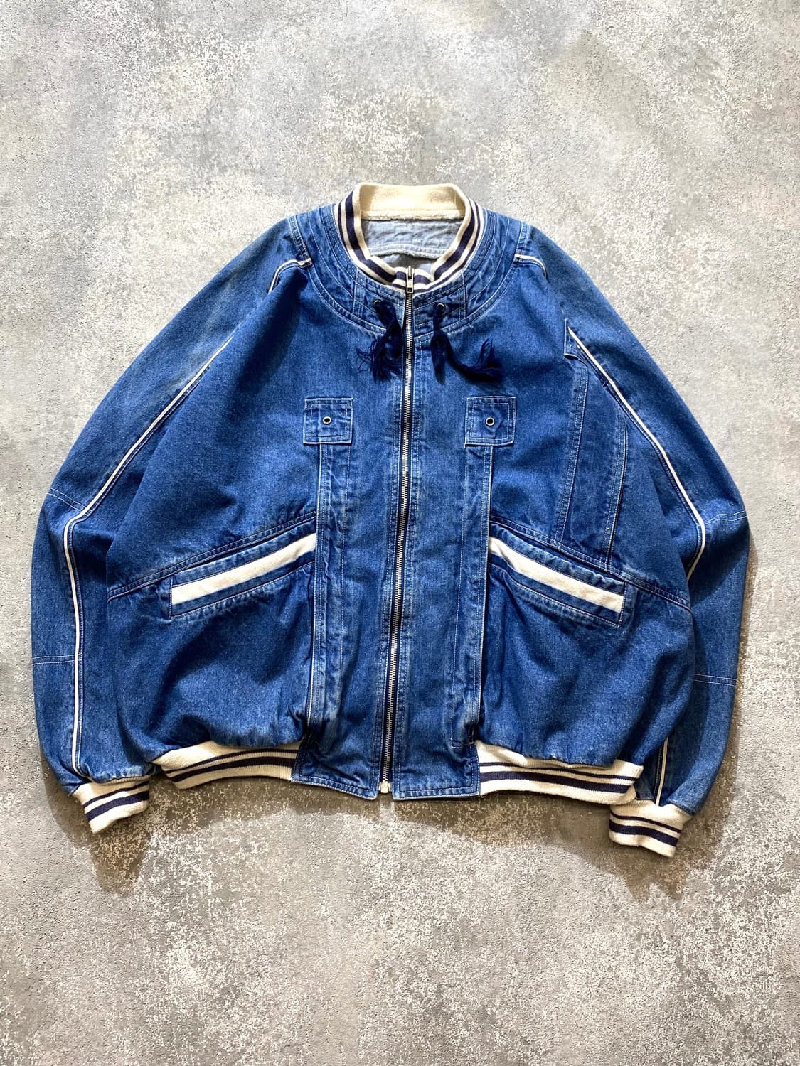 [F] 90s Vintage 빈티지 데님 집업 봄버자켓 상품이미지1