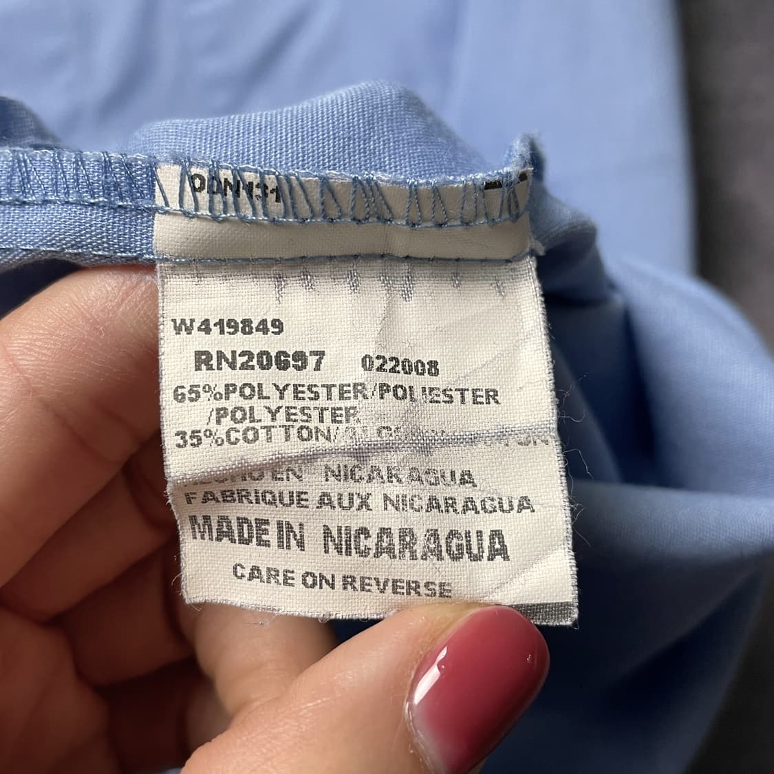 DICKIES 00s 디키즈 라이트블루 프린팅 반팔 워크셔츠 A01049 상품이미지10
