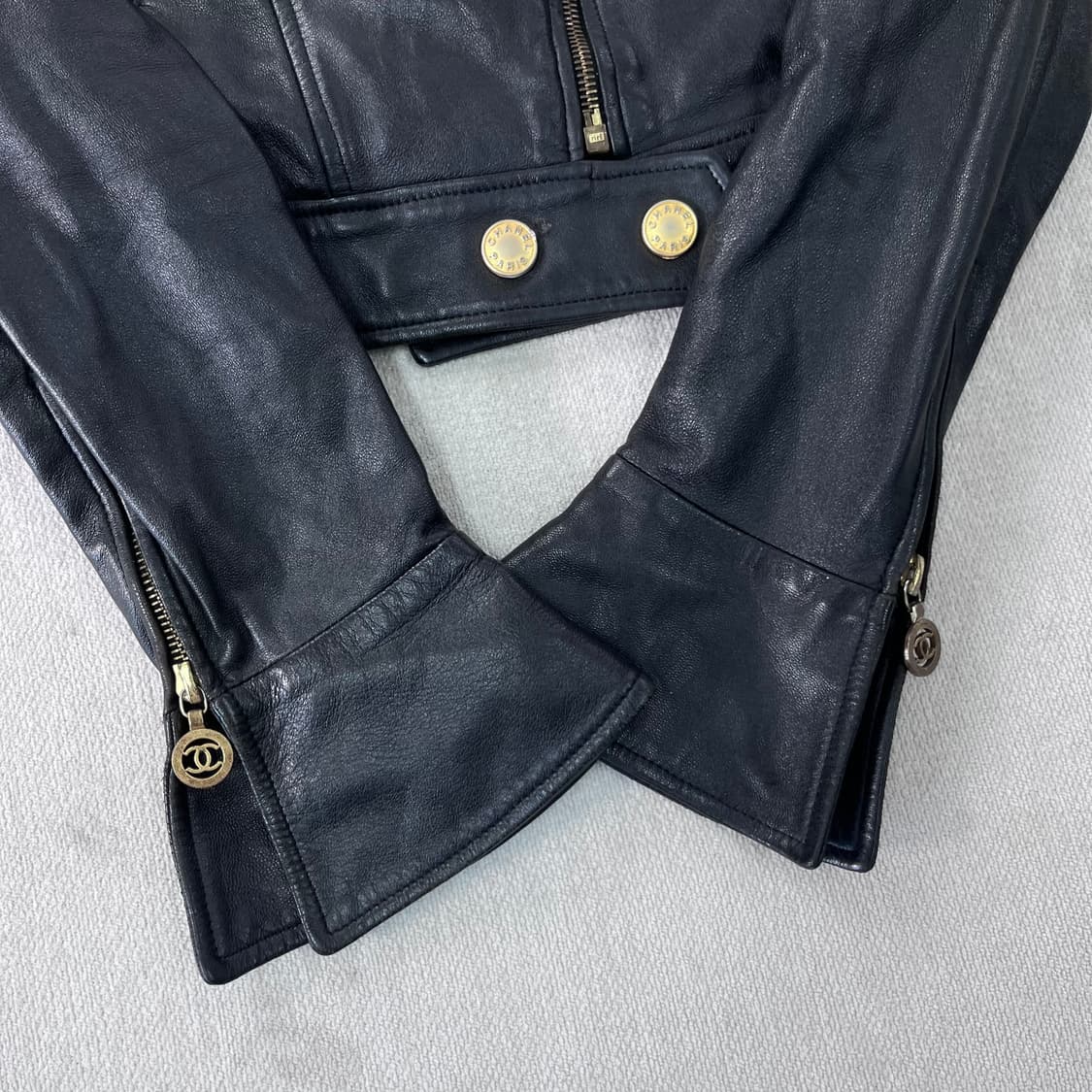 W 90 샤넬 부티크 90s 램스킨 가죽 자켓 상품이미지8