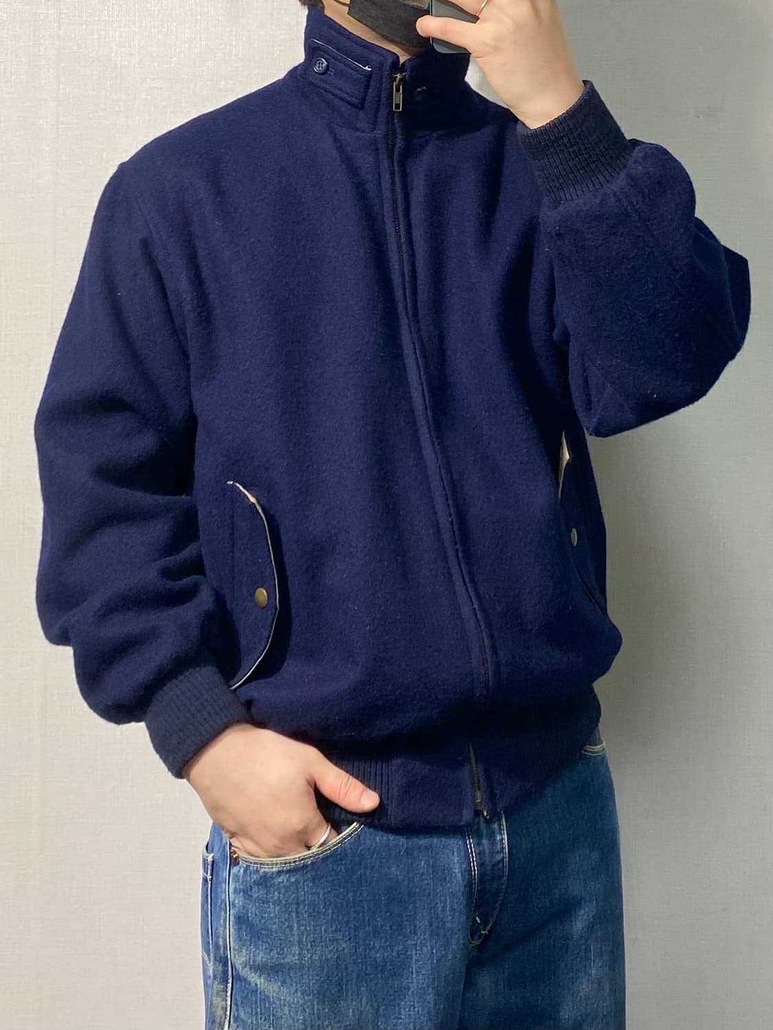 [L] 90s Hogan 호건 다크네이비 울 집업 자켓 상품이미지10
