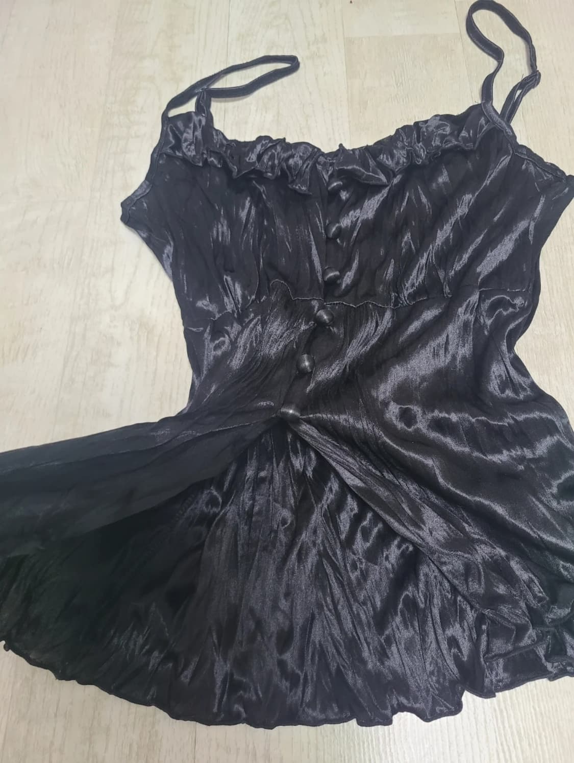 검정 링클 레이어드 나시 상품이미지2