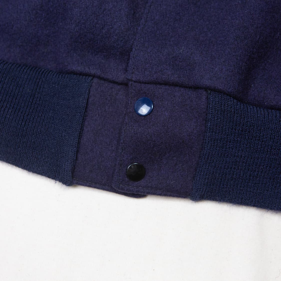 90s 레더암 패치워크 바시티 자켓 네이비 상품이미지6