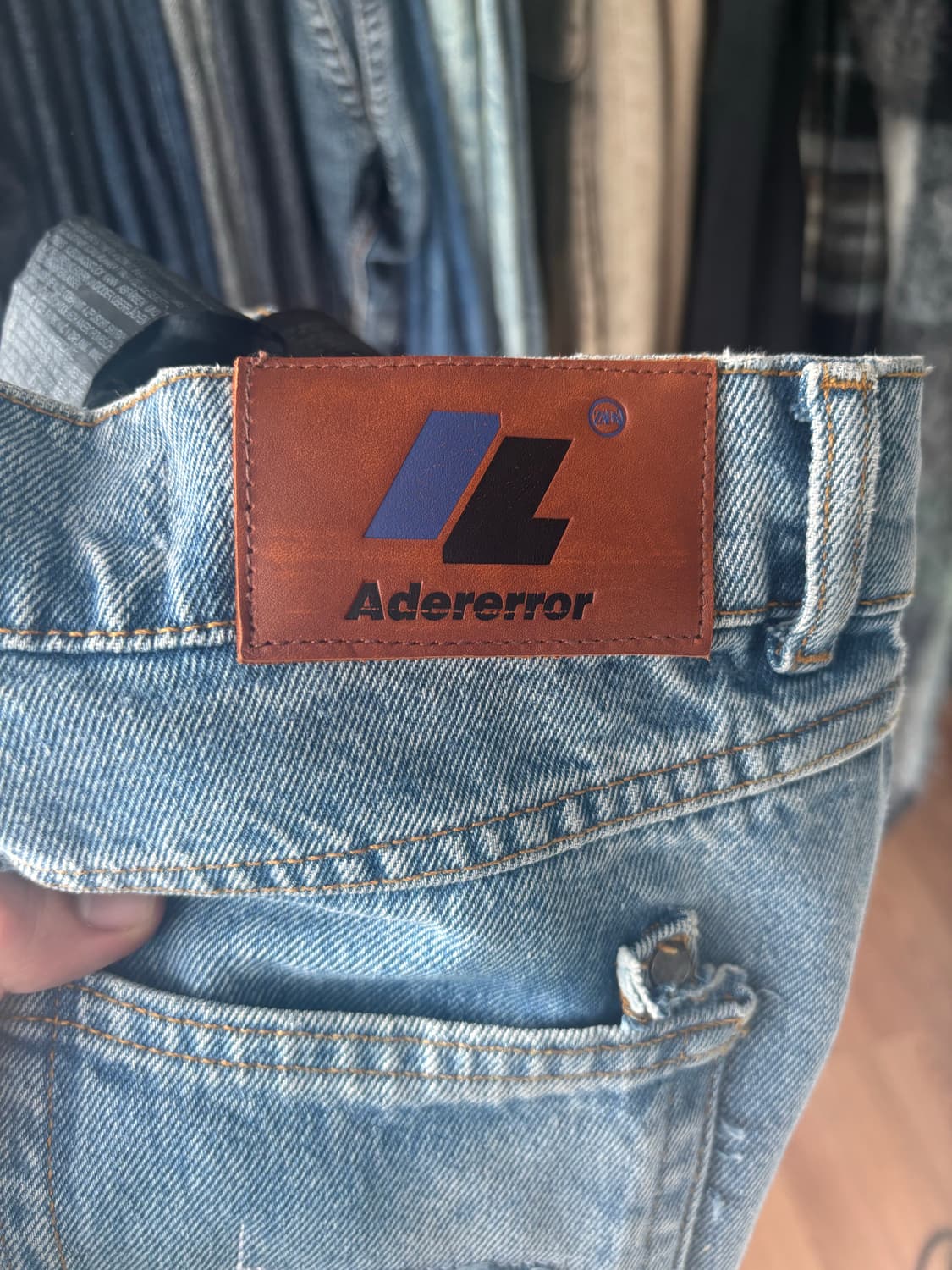 자라 아더에러 패치워크 진 블루 36 상품이미지4